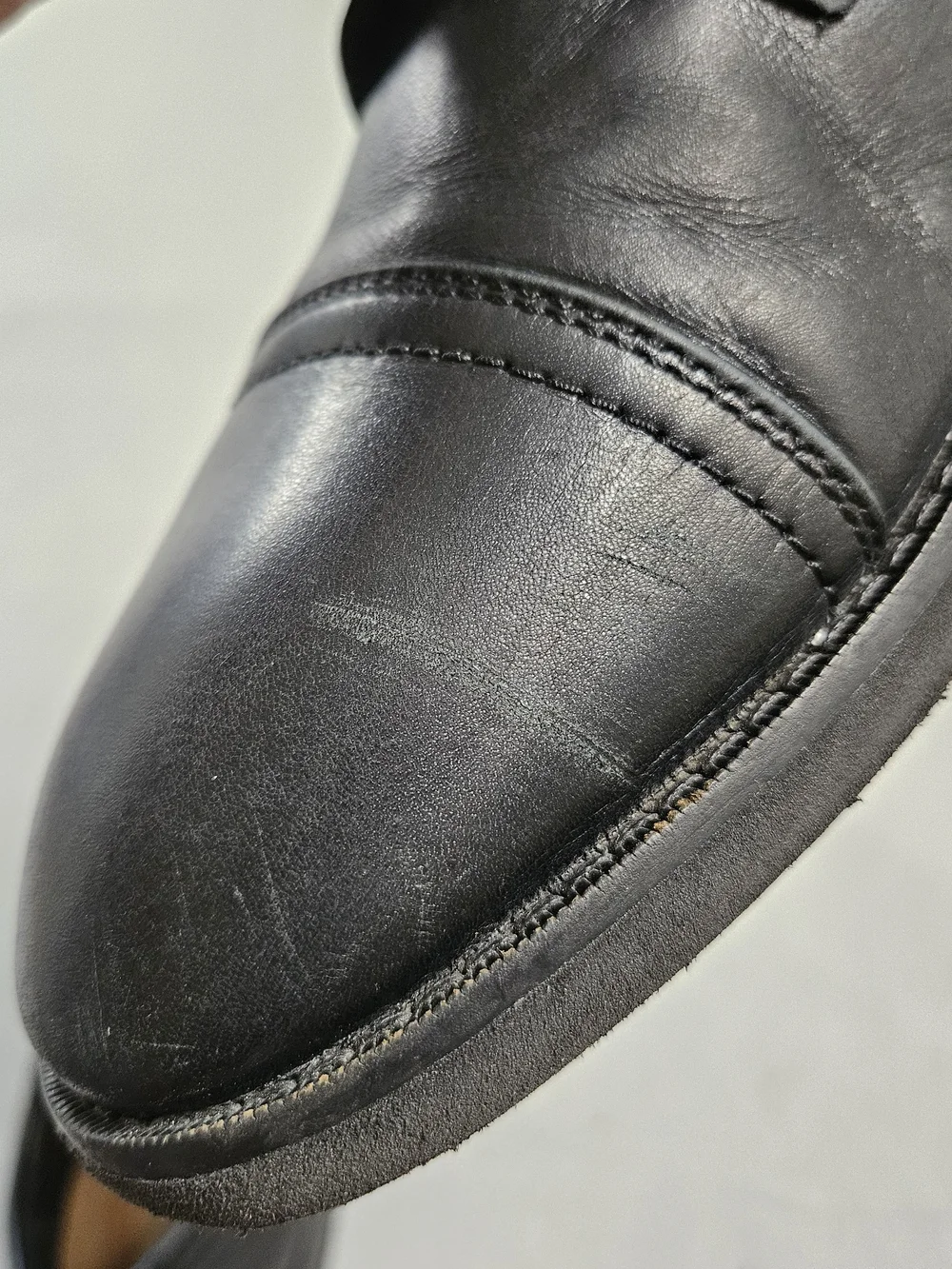 Clarks Black Leather Cap Toe Oxford Shoes